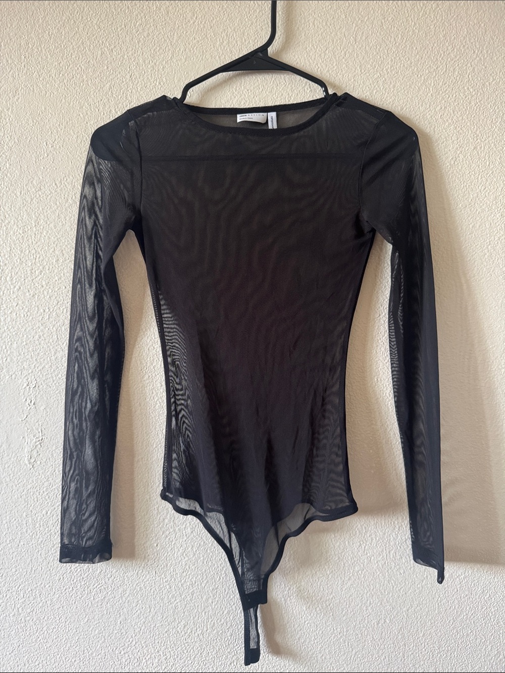 ASOS - Black Long-Sleeve Sheer Mesh Bodysuit - Size US 0